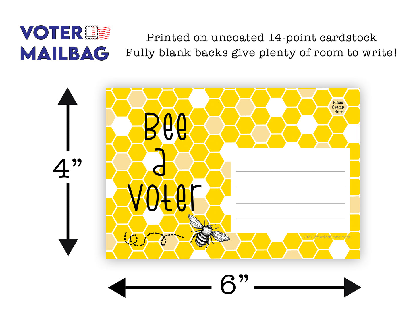 Bee A Voter – Blank 4x6 Voter Postcards | Voter Mailbag
