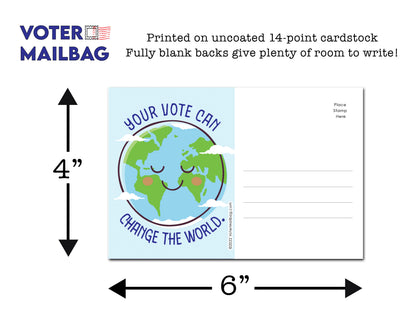 *Bulk Orders* Change The World Blank 4x6 Voter Postcards