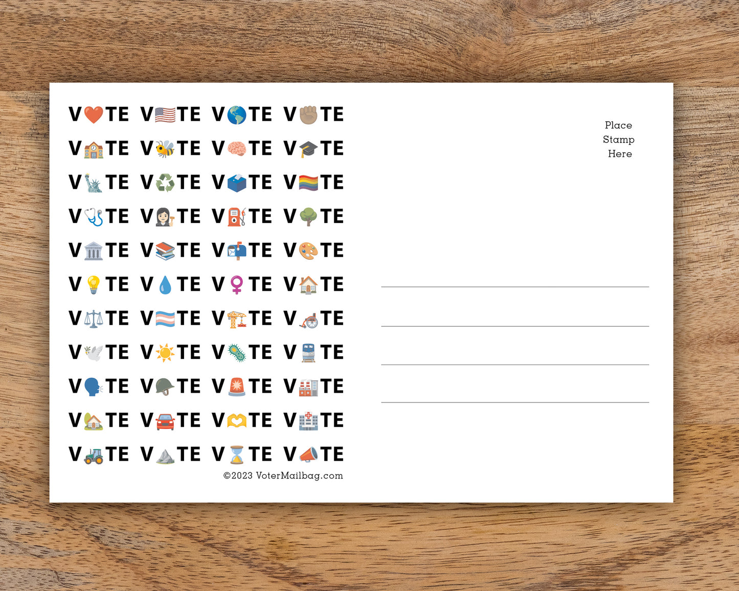 VOTE Emoji Blank 4x6 Voter Postcards