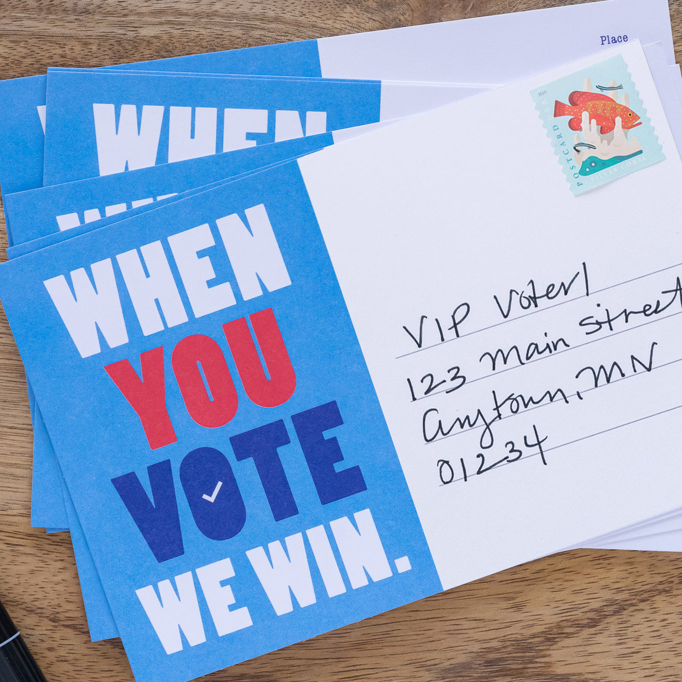 *Bulk Orders* When You Vote We Win Blank 4x6 Voter Postcards