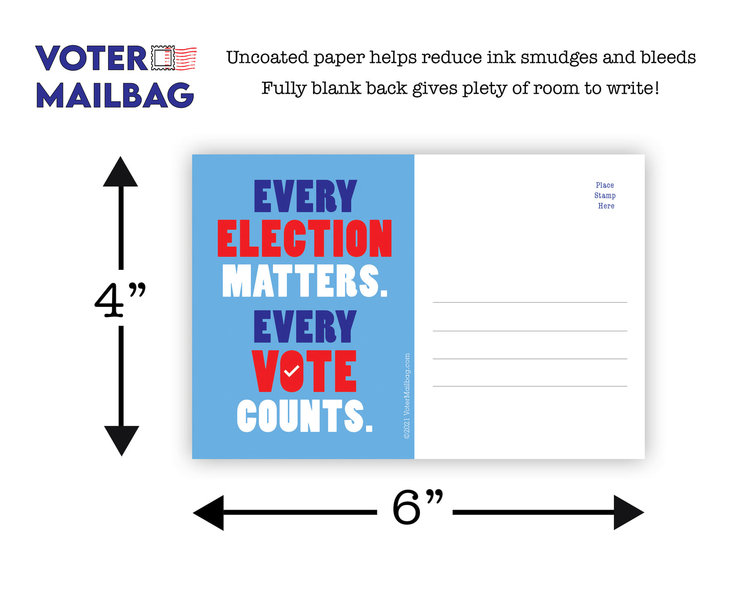 Every Election Matters Blank 4x6 Voter Postcards