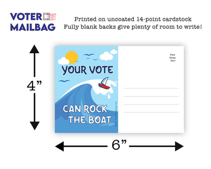 Blue Wave Blank 4x6 Voter Postcards