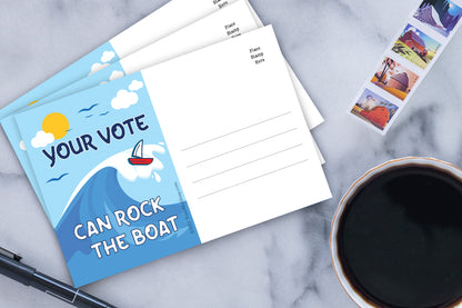 Blue Wave Blank 4x6 Voter Postcards
