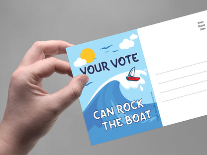 Blue Wave Blank 4x6 Voter Postcards