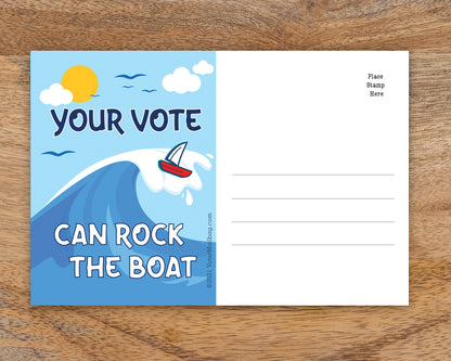 Blue Wave Blank 4x6 Voter Postcards