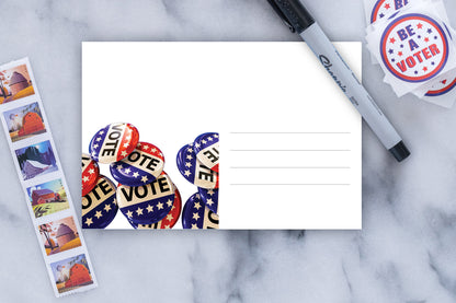 *LAST CALL* Vote Buttons 4x6 Postcards (50 Pack)
