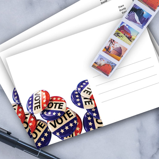 *LAST CALL* Vote Buttons 4x6 Postcards (50 Pack)