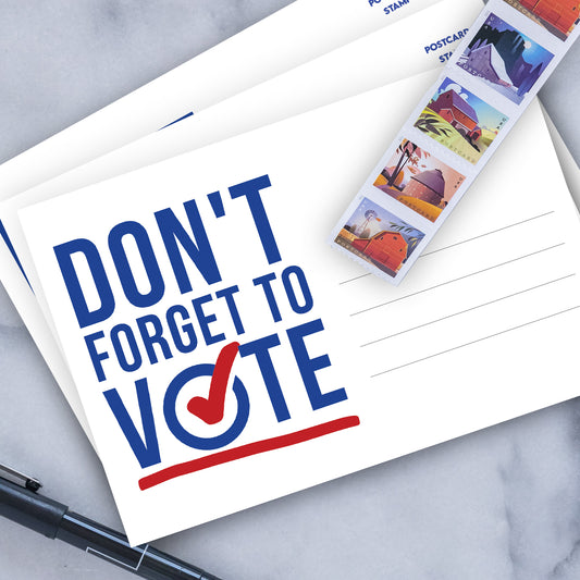 Don't Forget to Vote Postcards - Blank 4x6 Voter Postcards