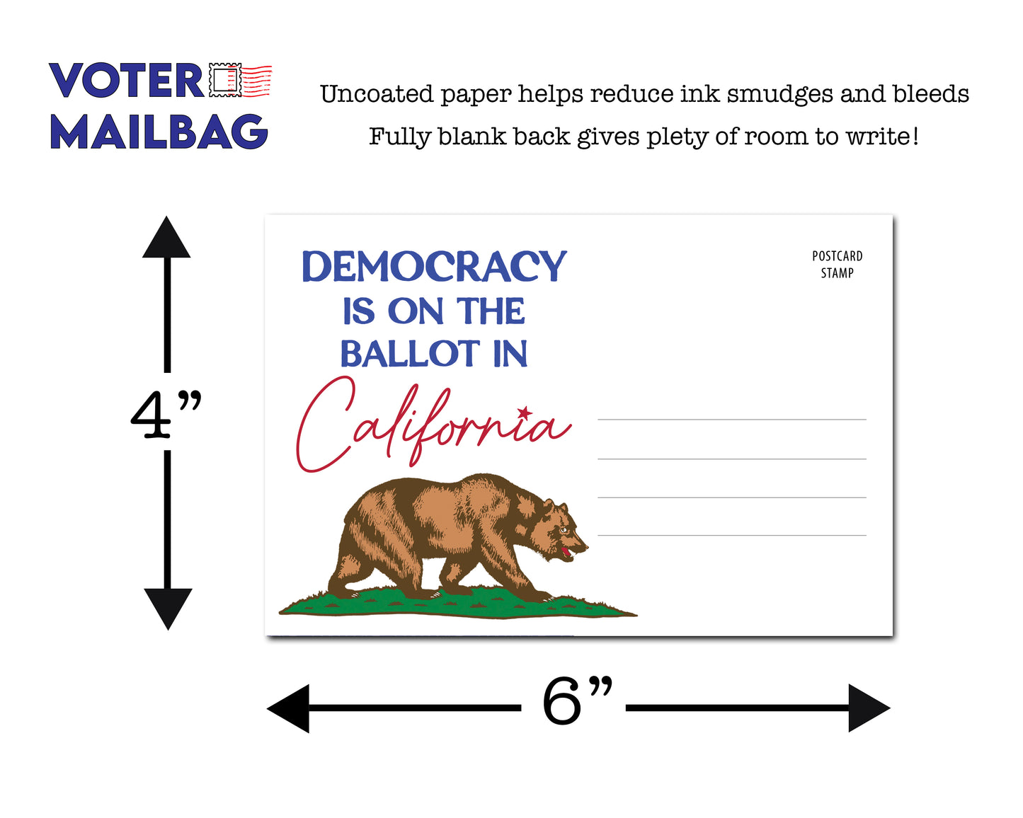 California Voter Postcards - Blank 4x6 Voter Postcards