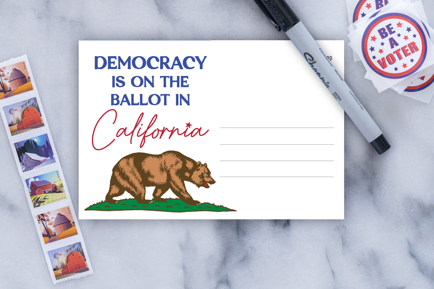 California Voter Postcards - Blank 4x6 Voter Postcards