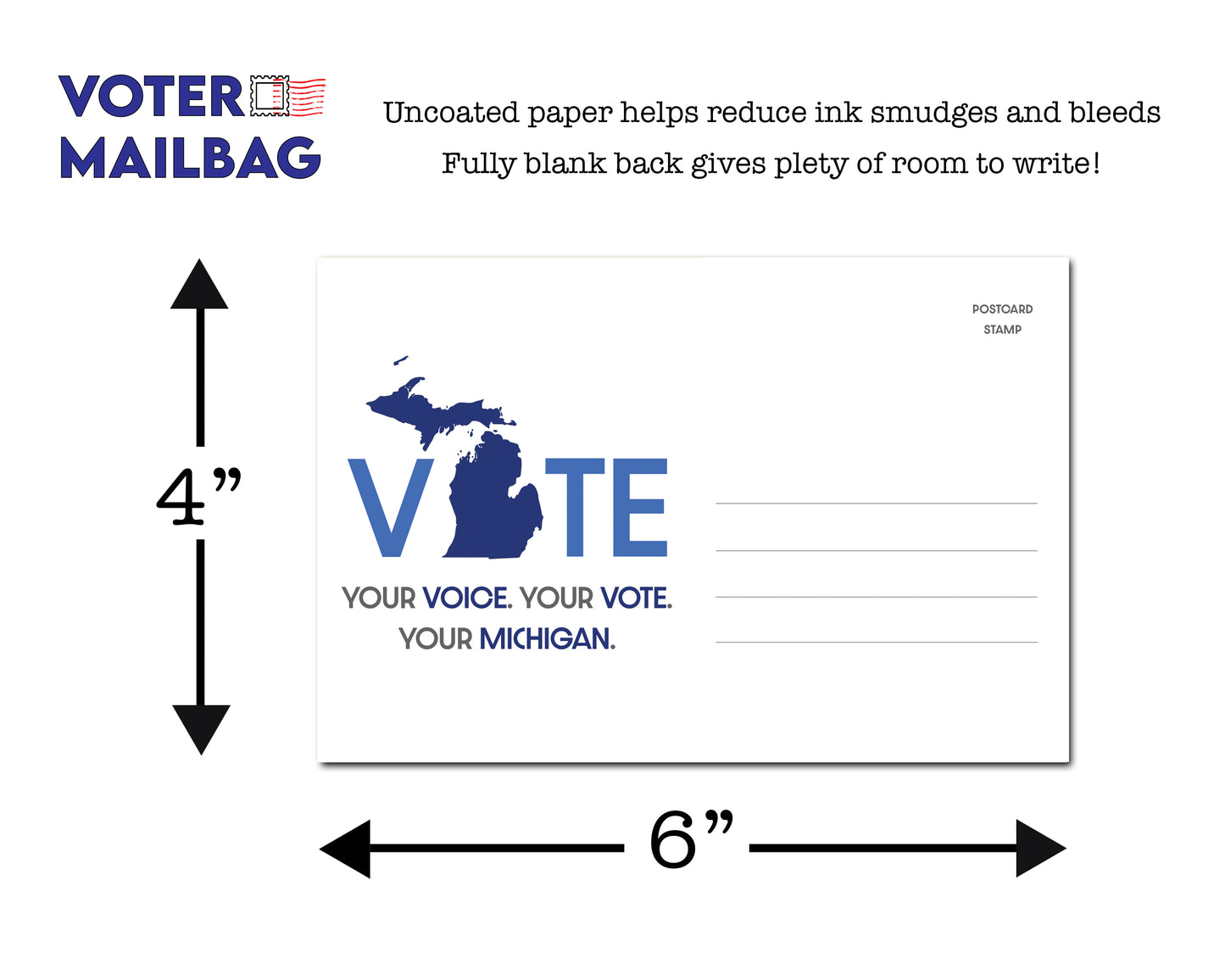 *LAST CALL* Michigan Voter Postcards - Blank 4x6 Voter Postcards