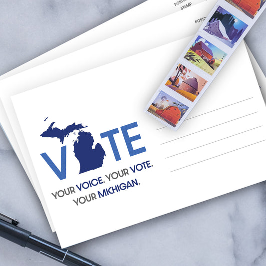 *LAST CALL* Michigan Voter Postcards - Blank 4x6 Voter Postcards (100 Pack)