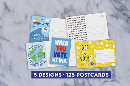 Voter Postcard Variety Pack – 125 Bulk Postcards, 5 Designs | Voter Mailbag