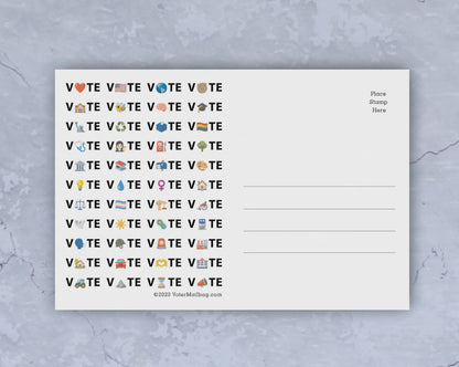 VOTE Emoji Blank 4x6 Voter Postcards